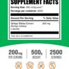Suplemento en polvo Ginkgo Biloba 200mg BulkSupplements