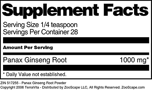 Suplemento polvo raíz Panax Ginseng 1 oz paquete triple