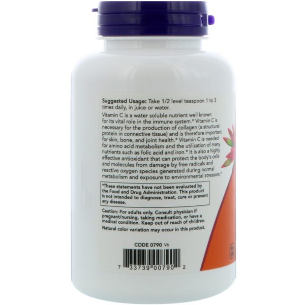 Suplemento polvo vitamina c Now Foods antioxidante