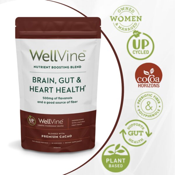 Suplemento polvo WellVine con flavanoles de cacao natural