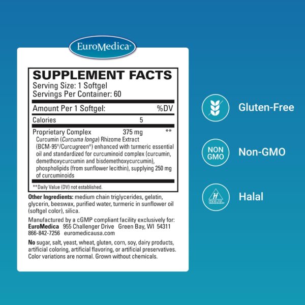 Suplemento potente de cúrcuma y curcumina Euromedica CuraPro