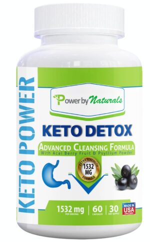 Version 1.0.0 Suplemento Power By Naturals Keto Detox 60 cápsulas paquete frontal
