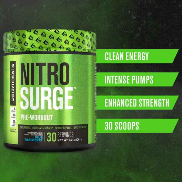 Version 1.0.0 Suplemento pre entrenamiento Jacked Factory Nitrosurge 150g