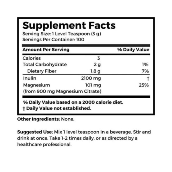 Suplemento prebiótico fibra soluble inulina FOS