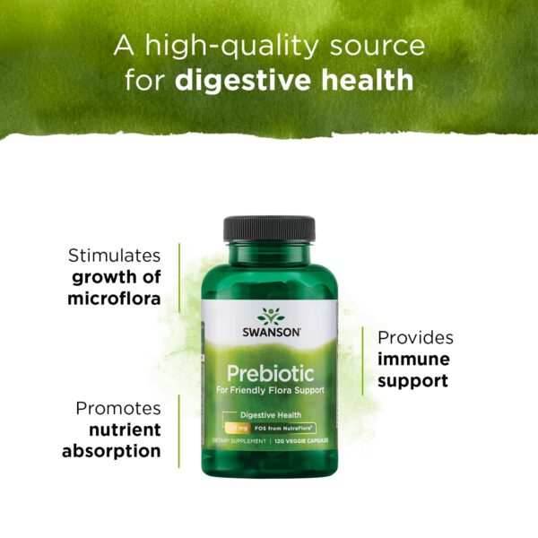 Suplemento prebiótico Swanson cápsulas vegetales digestión