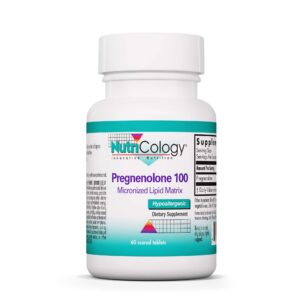 Suplemento Pregnenolona Nutricology 100mg botella 60 tabletas