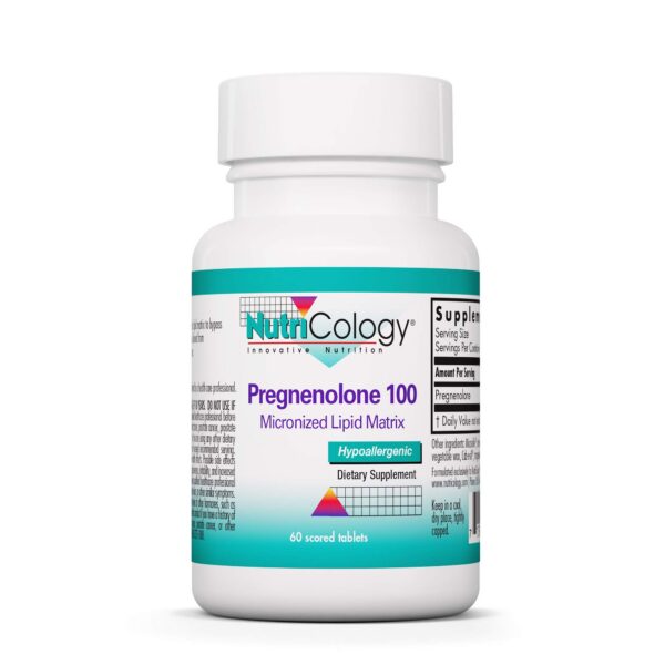 Suplemento Pregnenolona Nutricology 100mg botella 60 tabletas