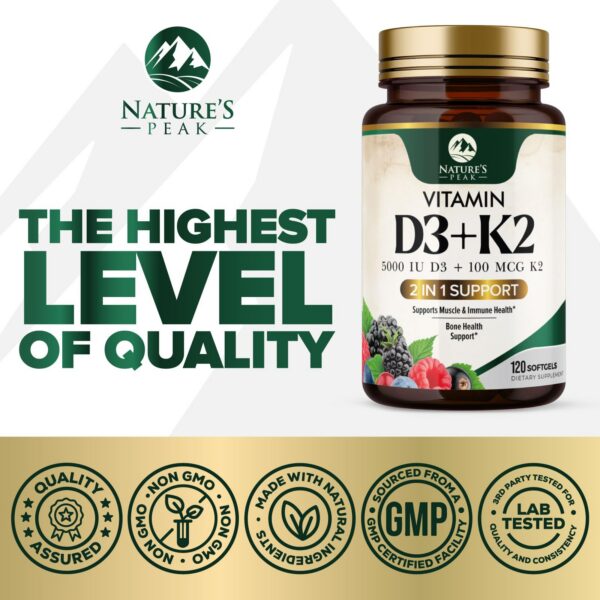 Version 1.0.0 Suplemento premium vitamina d3 y k2 no gmo softgels naturals peak