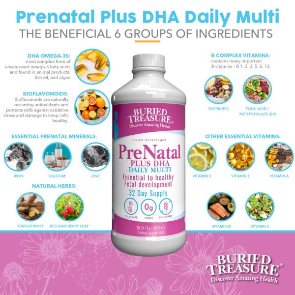 Suplemento prenatal Buried Treasure DHA omega 3 natural