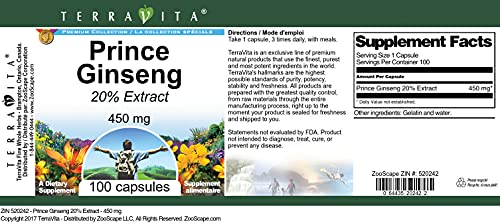 Suplemento Prince Ginseng 20% TerraVita energía bienestar