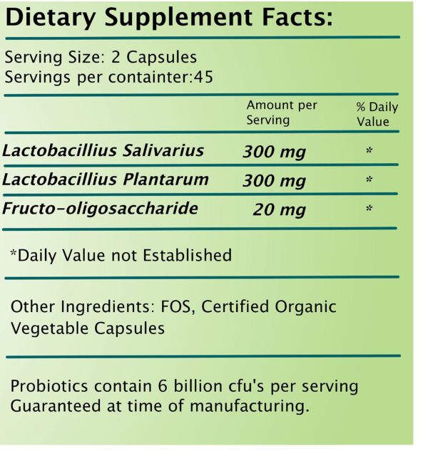 Caja del suplemento probiótico FVLFIL 90 cápsulas