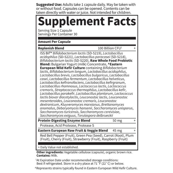 Suplemento probiótico RAW Ultimate Care para sistema digestivo