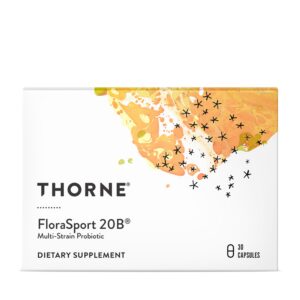 Suplemento probiótico THORNE FloraSport 20B frasco