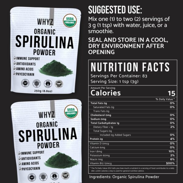 Suplemento de proteína de espirulina natural para batidos