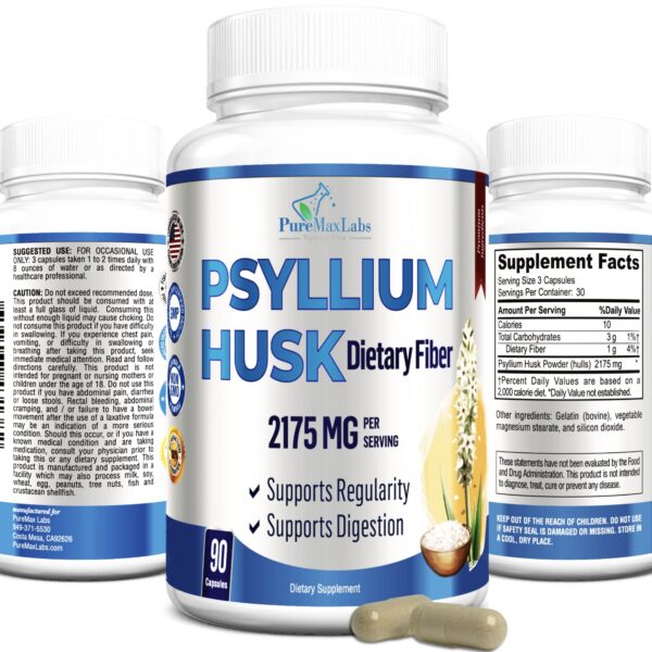 Suplemento Psyllium Husk YUMMYVITE 2175mg frasco frontal