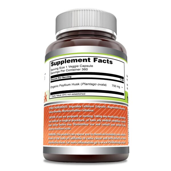 Suplemento de psyllium sin gluten Amazing Formulas 360 cápsulas