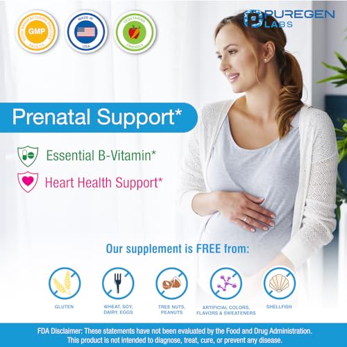 Suplemento Puregen Labs ácido fólico soporte prenatal
