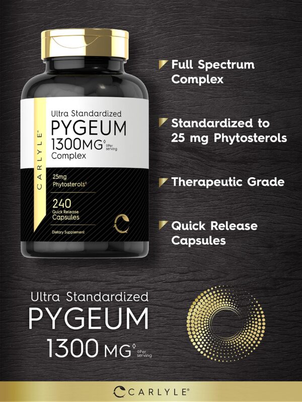 Suplemento Pygeum forma rápida 240 cápsulas Carlyle sin OGM