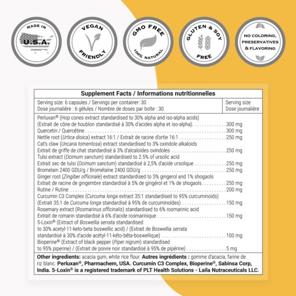 Suplemento con quercetina y bromelaína InflaRelief Supersmart