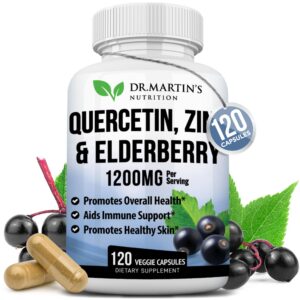 Suplemento quercetina zinc y saúco 1200mg botella frontal