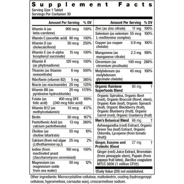Suplemento Rainbow Light con vitaminas C D zinc probióticos