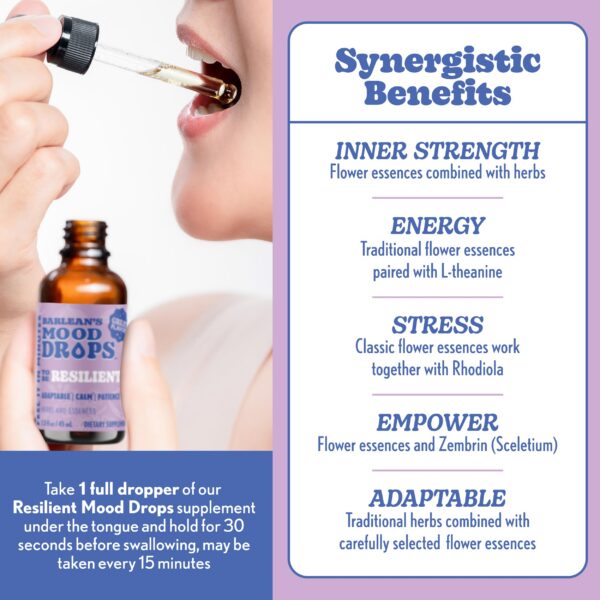 Suplemento para ánimo rápido de Barlean's con flores y compuestos herbales
