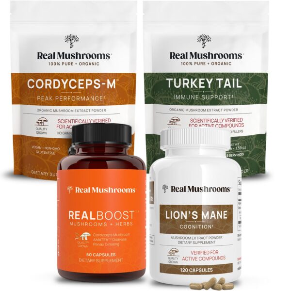 Suplemento Real Mushrooms RealBoost y Melena de León