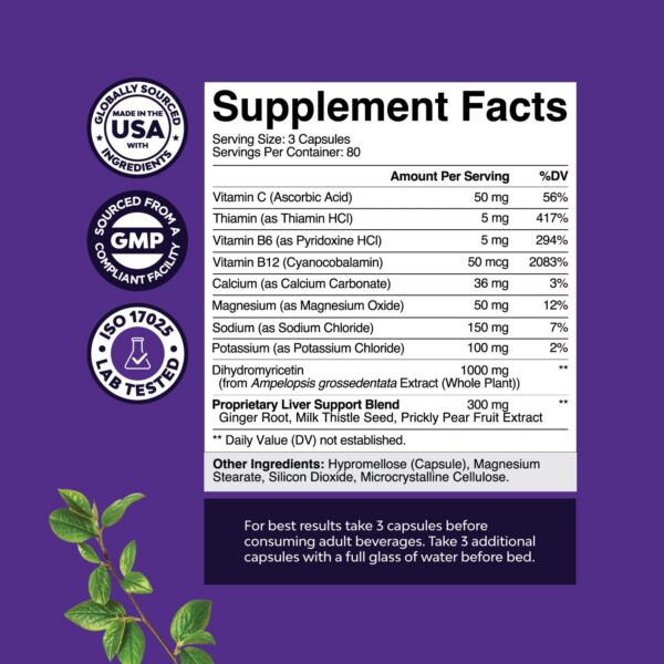 Suplemento recuperación hígado post consumo alcohol 240 cápsulas