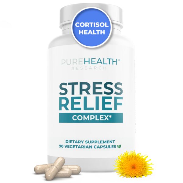 Suplemento reducción cortisol PUREHEALTH envase frontal 90 cápsulas