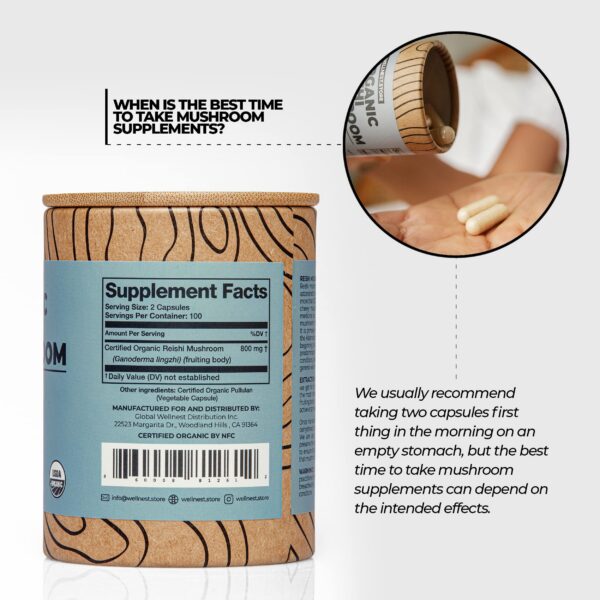 Suplemento Reishi para estrés energía y sueño saludable