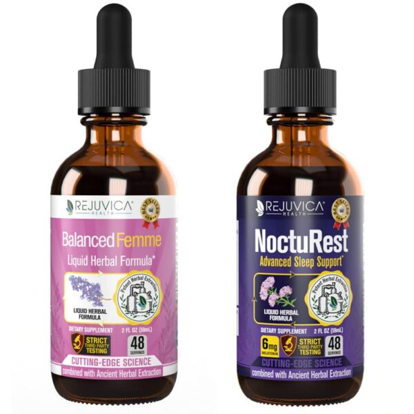 Version 1.0.0 Suplemento Rejuvica Health Balanced Femme botella frontal