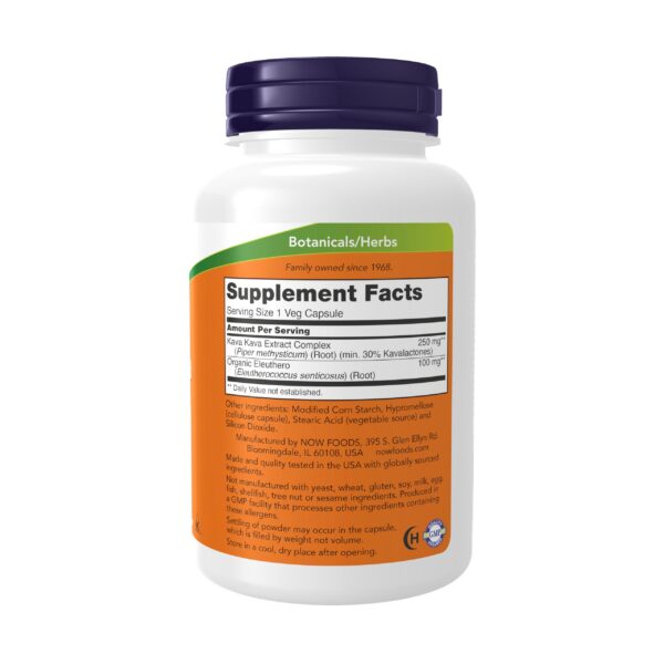 Suplemento relajante de Kava Kava 120 cápsulas NOW Foods