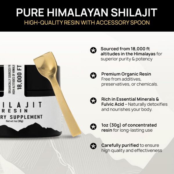 Suplemento resina shilajit puro para energía hombres mujeres