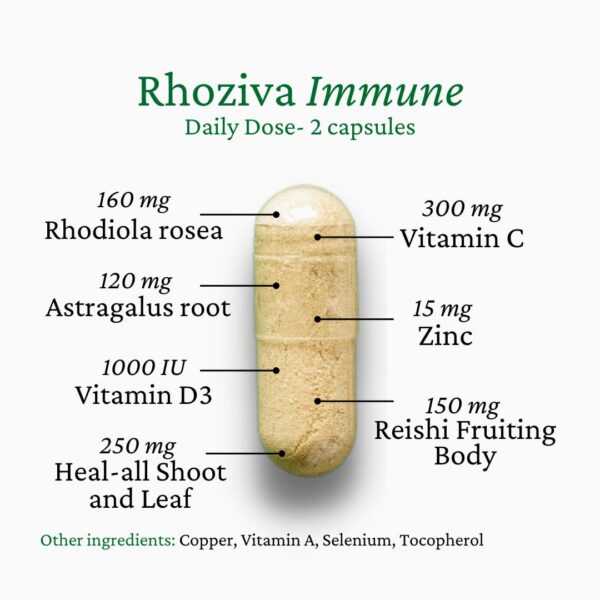 Suplemento Rhoziva Immune para bienestar general