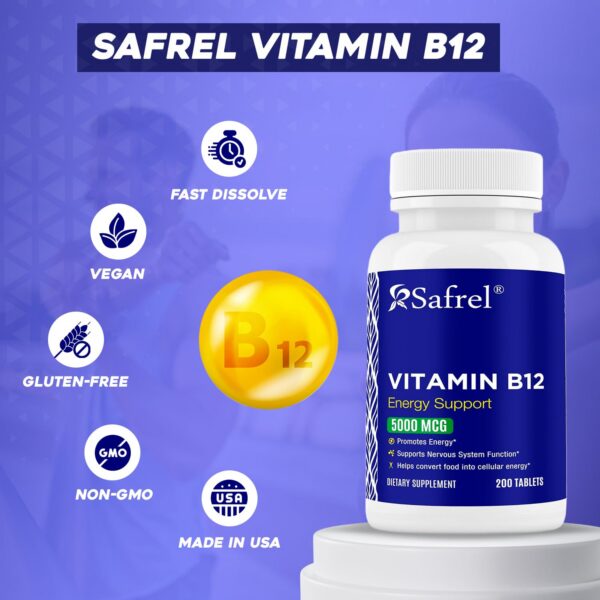 Suplemento Safrel B12 alta potencia 200 tabletas