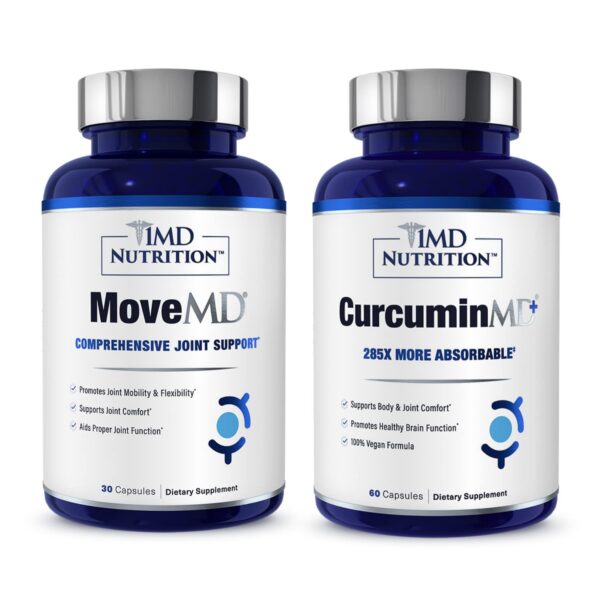 Version 1.0.0 Paquete suplemento salud articular 1MD Nutrition MoveMD CurcuminMD Plus