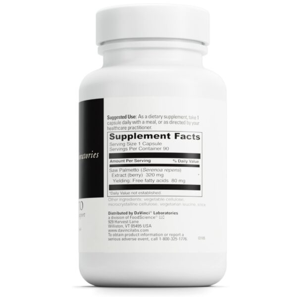 Suplemento para salud prostática Saw Palmetto DAVINCI