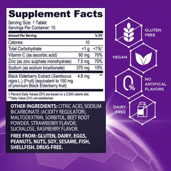 Cápsulas efervescentes para apoyo inmunológico Sambucol 15 tab