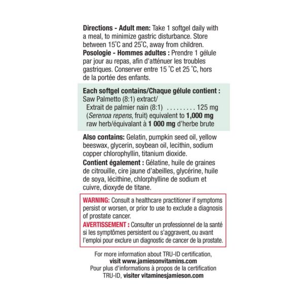 Version 1.0.0 Suplemento Saw Palmetto para función prostática saludable