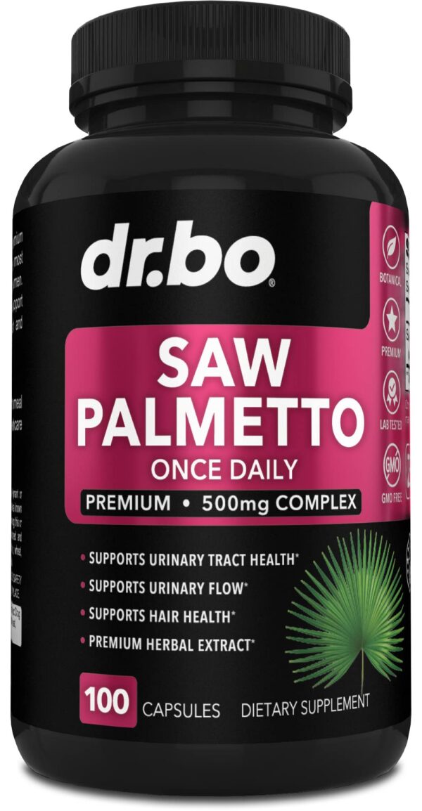 Suplemento Saw Palmetto para mujeres caja y cápsulas