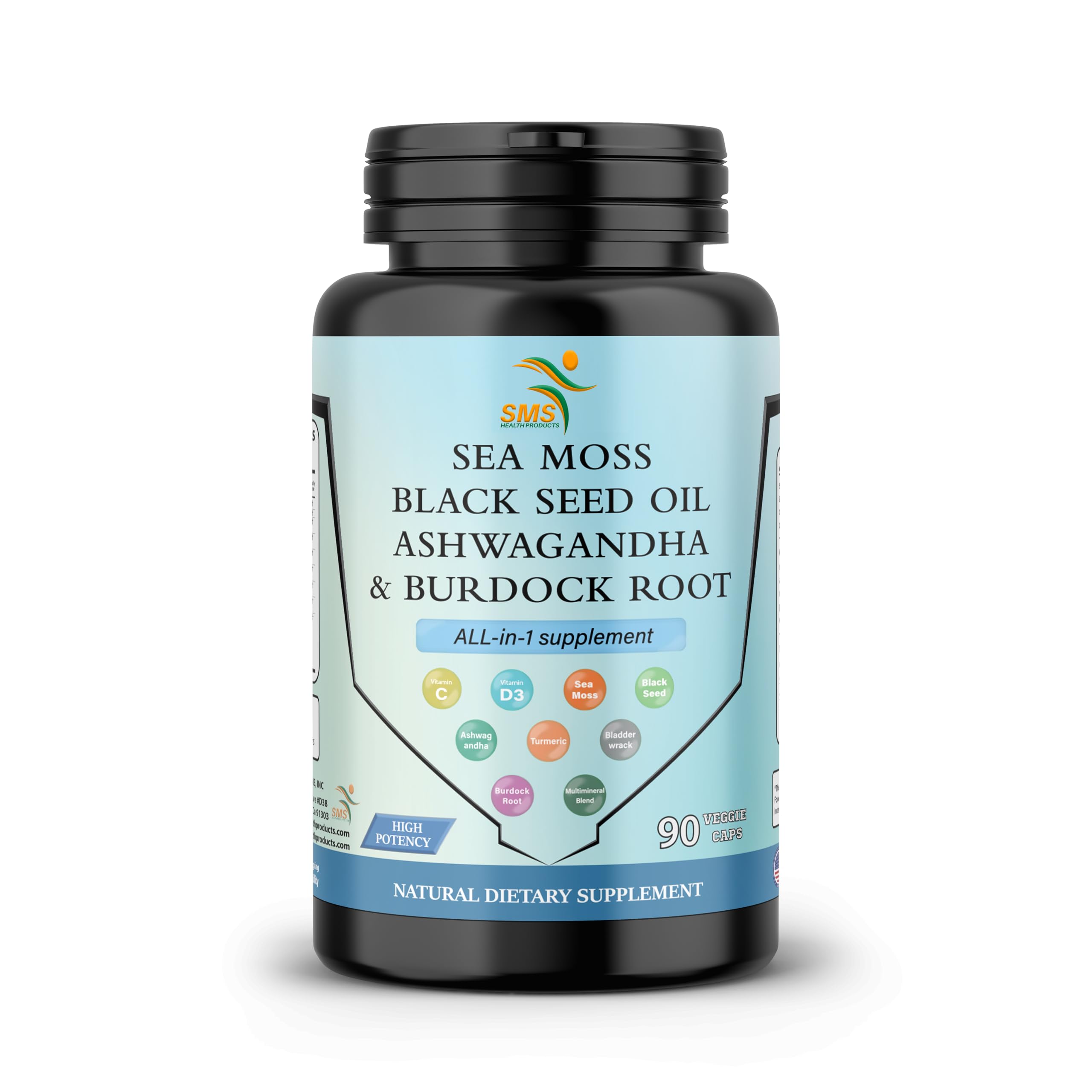 SMSHEALTHPRODUCTS.com Sea Moss with Turmeric and Vitamins C & D3