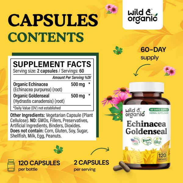 Suplemento de sello de oro y equinácea 120 cápsulas