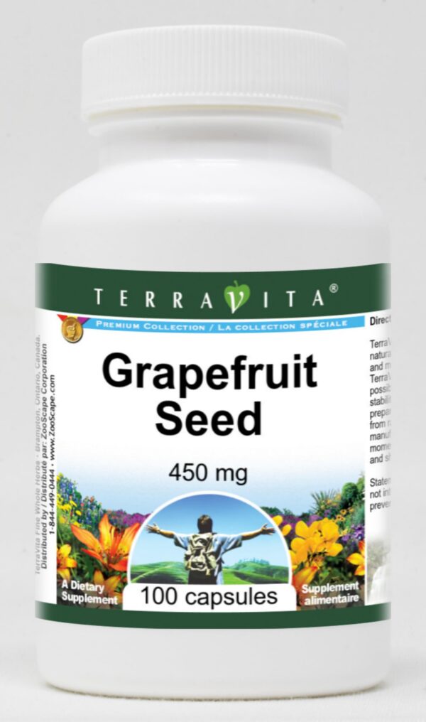 Botella de suplemento semilla de pomelo 450 mg TerraVita