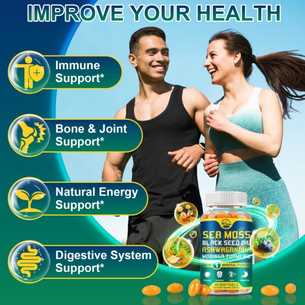 Suplemento para sistema inmunológico y energía con musgo marino