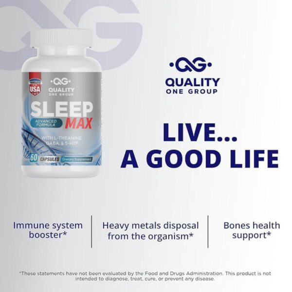 Version 1.0.0 Suplemento Sleep Max con GABA y L-Teanina para relajación