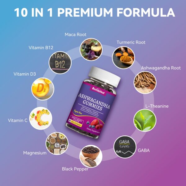 Suplemento SmildeHeal con ashwagandha para hombres y mujeres