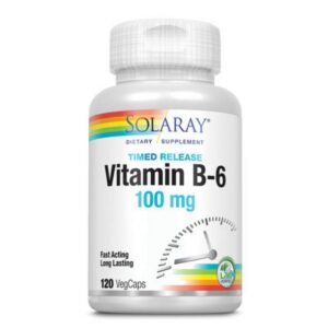 Suplemento Solaray B-6 100mg liberación prolongada 120 tabletas