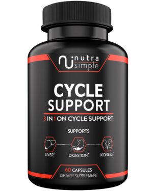 Frasco de 60 cápsulas Nutra Simple soporte ciclo para hombres