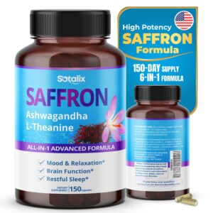 Frasco de suplemento Sotalix Azafrán mezcla 6 en 1