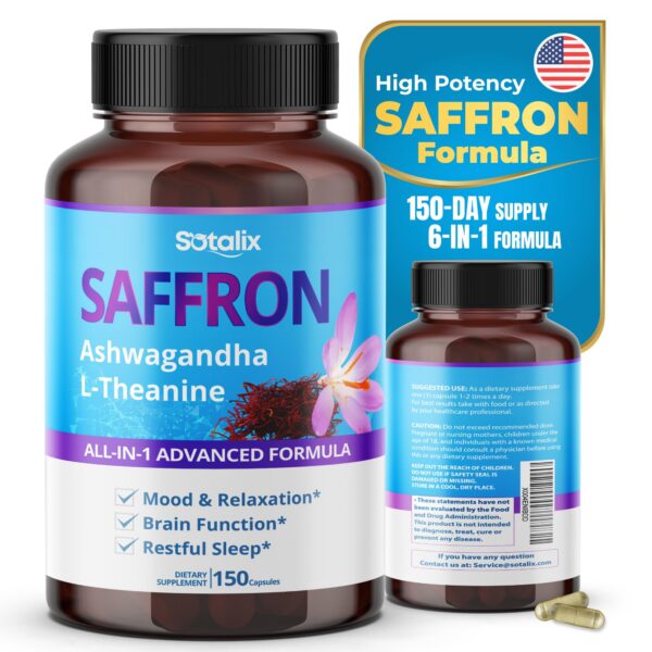 Frasco de suplemento Sotalix Azafrán mezcla 6 en 1
